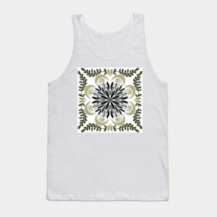 Olive and Sage Mandala Pattern Tank Top